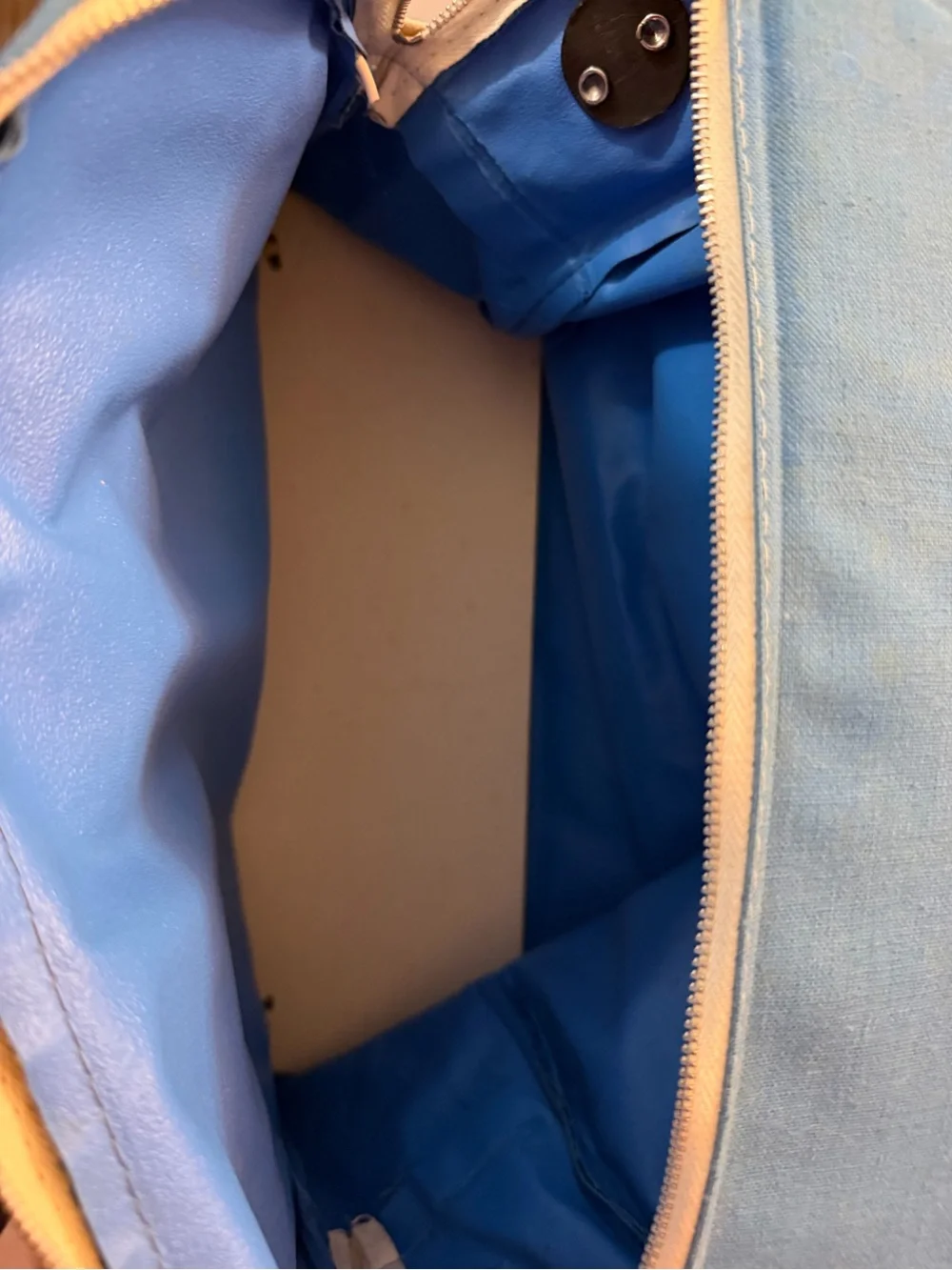 Blue Canvas Shoulder Bag - Vintage Airline Logo